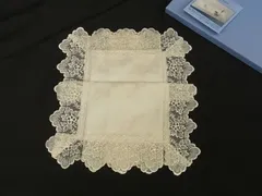 ■極美品■ WEDGWOOD ウェッジウッド コットン×ポリエステル テーブルセンター テーブルクロス テーブルウェア アイボリー系 DN9879のサムネイル