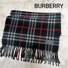 カシミヤ　Burberry　バーバリー　カシミヤ　マフラー　England製　英国　BURBERRYのサムネイル