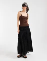 エイソス レディース トップス シャツ ASOS DESIGN scoop neck cami with elastic straps in chocolate チョコレートのサムネイル