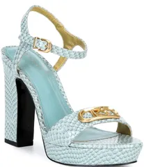ダナキャラン レディース シューズ サンダル プラットフォーム プリント レザー ヒール Donna Karan Shepard Snake Print Leather Block Heel Platのサムネイル
