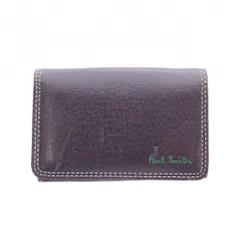 ポールスミス PAUL SMITH カードケース 名刺ケース レザー 本革 紫 ステッチ ロゴ /RI ■OSのサムネイル