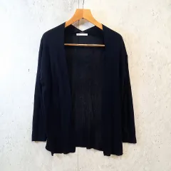 ikka イッカ カーディガン 長袖 オープンフロント ボタンレス シアー Mサイズ 〇□のサムネイル