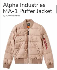 アルファインダストリー MA-1 ダウン ジャケット ピンクベージュのサムネイル