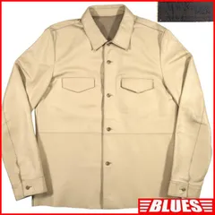 COMME CA DU MODE MEN コムサデモードメン レザーシャツ M ベージュ 牛革 レザージャケット ブルゾン ジャンパー 本革 メンズ レザージャケット_サイズM一覧←SEULB屋着古← HS802のサムネイル