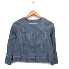 ANAYI アナイ リネン100% ショート丈 デニムライク ジャケット 36