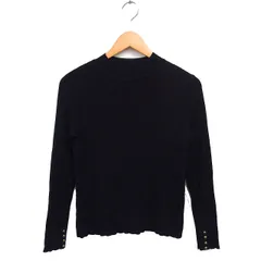 ティテ インザ ストア TITE IN THE STORE モックネック ニット リブ カットソー ハイゲージ ストレッチ 長袖 黒 ブラック /NT3のサムネイル