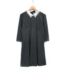 リナシメント RINASCIMENTO ワンピース 長袖 ロング ビジュー チェック ブラック 黒 /KT22のサムネイル