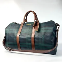 美品 Polo Ralph Lauren ポロ ラルフローレン ボストン タータン 2way レザー グリーン ヴィンテージのサムネイル