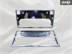 ★破損無し/装着OK★ トヨタ純正 汎用 ナンバーフレーム ナンバープレート ライセンス プレート ライセンス枠 メッキ 2枚 08407-00272のサムネイル