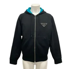 PRADA(プラダ) パーカー サイズXS メンズ UJL117 S201 1WM2 黒×ライトブルー トライアングルロゴ/リバーシブル コットンのサムネイル