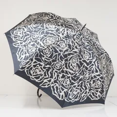 傘 mila schon ミラショーン USED美品 アートフラワー ブラック グラス骨 ジャンプ 58cm A4111のサムネイル