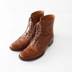 プリュスバイショセ plus by chausser レザー ウィングチップ ミッド ブーツ 22.5cm｜ライトブラウン 本革【2400015045771】のサムネイル