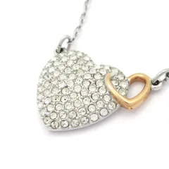 SWAROVSKI(スワロフスキー) ネックレス美品  - シルバー×ゴールド×クリア ハートのサムネイル