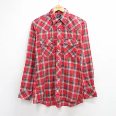 M/古着 ラングラー 長袖 ウエスタン シャツ メンズ 80年代 80s レッド チェック 26jun12のサムネイル