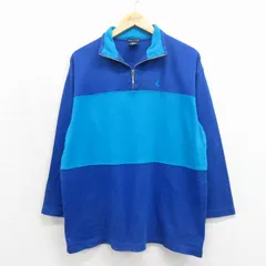 XL/古着 ノーティカ 長袖 ブランド ビンテージ ハーフジップ トップス メンズ 90年代 90s ワンポイントロゴ 大きいサイズ コットン ブルー 26jun12のサムネイル