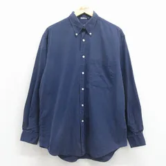 L/古着 ノーティカ 長袖 ブランド シャツ メンズ 90年代 90s ワンポイントロゴ コットン ボタンダウン ネイビー 26jun12のサムネイル