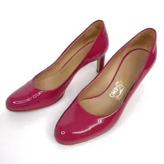 ★使用感少なめ★Salvatore Ferragamo フェラガモ パンプス 5.5C エナメル パテント シンプル 3471のサムネイル