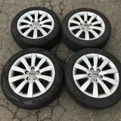 【アウディ】A4　純正 　アルミホイール　245/45R17　ミネルバ　ラジアル　F205　17インチアルミホイール　夏タイヤ　セット品　中古　現状販売のサムネイル