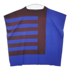 HIROKO KOSHINO ランダムボーダー ワイド レーヨンポリエステル サイズ38 セーター ニット ブルー ブラウン レディース ヒロコ・コシノ【中古】6-0620S△のサムネイル