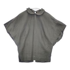 【美品】Homspun リネンバイオ パッチワークBIGブラウス インディゴ 美品】Homspun リネンバイオ パッチワークBIGブラウス インディゴ