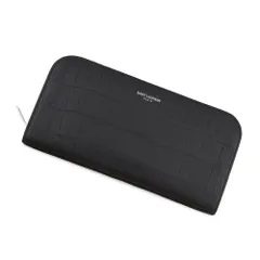 サンローランパリ 長財布 ラウンドファスナー クロコ型押しレザー 326599 SAINT LAURENT PARIS 財布 黒のサムネイル