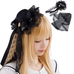 majoh 猫耳ヘッドドレス ブラック 黒 ゴスロリ ロリィタ ヘア