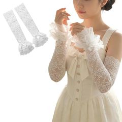 Moitie クロスアーチレースアームカバー 白 美品 モワティエ ゴスロリ Moitie クロスアーチレースアームカバー 白 美品 モワティエ ゴスロリ