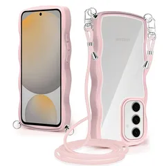 【新品】 Galaxy S24 FE ケース クリア ショルダー SCG30 カバー ス ストラップ付き ギャラクシーS24FE スマホケース 耐衝撃 透明 かわいい 人気 薄型 軽量 首かけ 肩掛け 縄掛けケー 取り外し可能 長さ調整可能 ワイヤレス充電対応のサムネイル