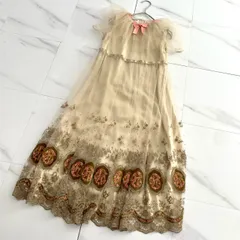 希少✨GUCCI グッチ キッズ 刺繍チュールドレス ワンピース りぼん　発表会 演奏会 結婚式 二次会 式典 セレモニー Aライン フレア ロング マキシのサムネイル
