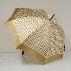 傘 FENDI フェンディ 高級紳士傘 USED品 ジャガード ズッカ ゴールド ブランド 絶版 希少 60cm S4214のサムネイル
