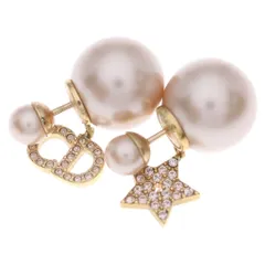 Christian Dior (クリスチャンディオール) ラインストーン パール ピアス ピンク ゴールド GPのサムネイル