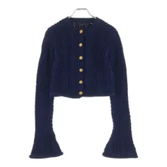 LOUIS VUITTON (ルイヴィトン) 22SS ロゴボタン ケーブルニットカーディガン ネイビー RW221A LJ6 FMKC88のサムネイル