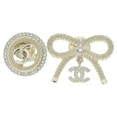 CHANEL (シャネル) シャネル メタル リボン ココマーク ブローチ ABE646のサムネイル