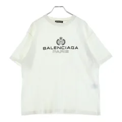 BALENCIAGA (バレンシアガ) BBロゴ フロントプリント クルーネック半袖Tシャツ カットソー ホワイト 594579 TGV60のサムネイル