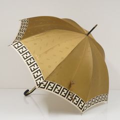 傘 FENDI フェンディ 高級紳士傘 USED品 ズッカ ネイビー ボーダー