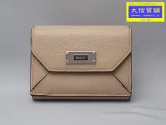 BALLY バリー 三つ折り コンパクト 財布 レザー ベージュ 中古B+ 【送料無料】 A-9295【質屋出品】のサムネイル