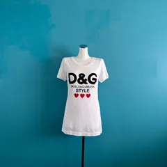 959 DOLCE&GABBANA ドルチェアンドガッバーナ　ドルガバ D&G 半袖 Tシャツ ホワイト 36 デカロゴ ハート 綿100%のサムネイル