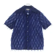 TAAKK (ターク) 23SS FRINGE OPEN COLLAR SHIRTS フリンジ オープンカラー 半袖シャツ ブルー TA23SS-SH029のサムネイル