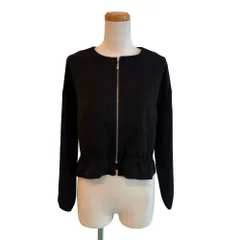 ミッシュマッシュ MISCH MASCH ジャケット 上着 ノーカラー ジップアップ ペプラム ギャザー 長袖 ブルゾン M 黒 ブラック /EH■ECF006のサムネイル