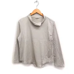 ジウ 慈雨 オフネック カットソー Tシャツ 長袖 無地 コットン 綿 40 グレージュ /FT29のサムネイル