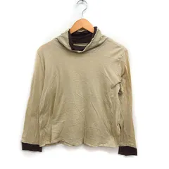 ジウ 慈雨 オフネック カットソー Tシャツ 長袖 ツートンカラー 無地 コットン 綿 40 ベージュ ブラウン 茶 /FT33のサムネイル