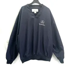 【ME027】Cutter&Buck カッター＆バック メルセデスベンツ コラボ ナイロンジャケット ゴルフウェア ネイビー Mサイズ bのサムネイル