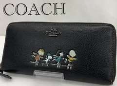COACH コーチ スヌーピー スケート レザー 長財布 ラウンドジップ ブラック_255のサムネイル