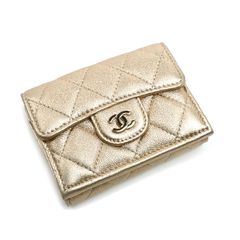 CHANEL シャネル ゴールド ミニ財布 折り財布 マトラッセ - メルカリ