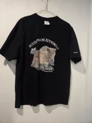 SCULPTOR 猫 プリンティング 半袖 Tシャツ ブラック 봉6のサムネイル