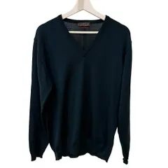 バーニーズニューヨーク BARNEYS NEW YORK ニット セーター 長袖 ハイゲージ Vネック スリムフィット ウール 52 黒 ブラック /MZ ■ECF006のサムネイル