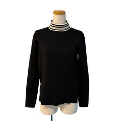 トゥモローランド トリコ TOMORROWLAND tricot ニット セーター ハイネック ボーダー リブ 長袖 XS 黒 ブラック /EH ■ECF006のサムネイル