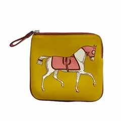 【6fe6918】エルメス ポーチ カレポケット スイフト ジョーヌアンブル シルバー金具 D刻印【中古】レディースのサムネイル