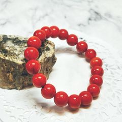 本物】辰砂ブレスレット 貔貅付き 中国現地オーダー品 8mm天然石 幸運