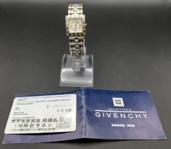 【電池交換済】GIVENCHY ジバンシー ロゴベゼル スクエア クォーツのサムネイル